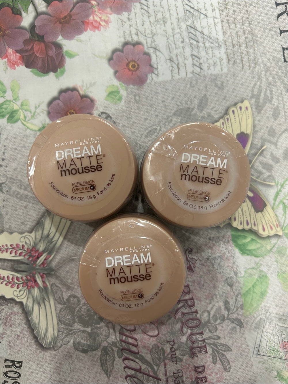 LOT OF 3 Maybelline Dream Matte Mousse Foundation - Pure Beige 🦋 FIRM PRICE 🦋
